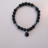 Black agate and rainbow hematite bracelet‏ featured