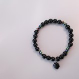 Black agate and rainbow hematite bracelet‏