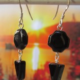 Black " Swiss cross" agate earrings‏ landscape