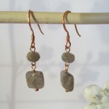 Labradorite and rose gold earrings‏