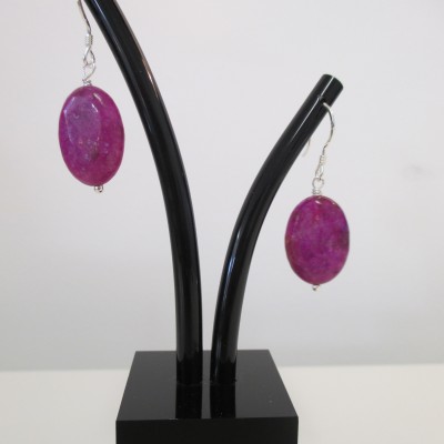 Fuchsia pink jasper earrings