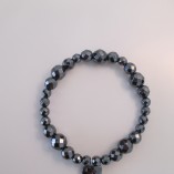 Hematite bracelet with heart charm‏