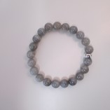 Labradorite rounds and sterling silver bead bracelet‏